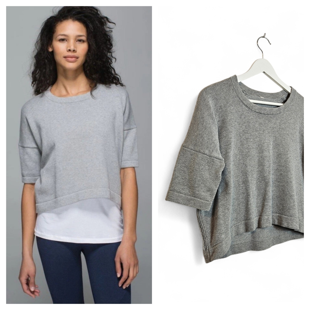 Lululemon Bhakti Reality Heathered Grey Short Sleeve Tee Shirt Women’s Small